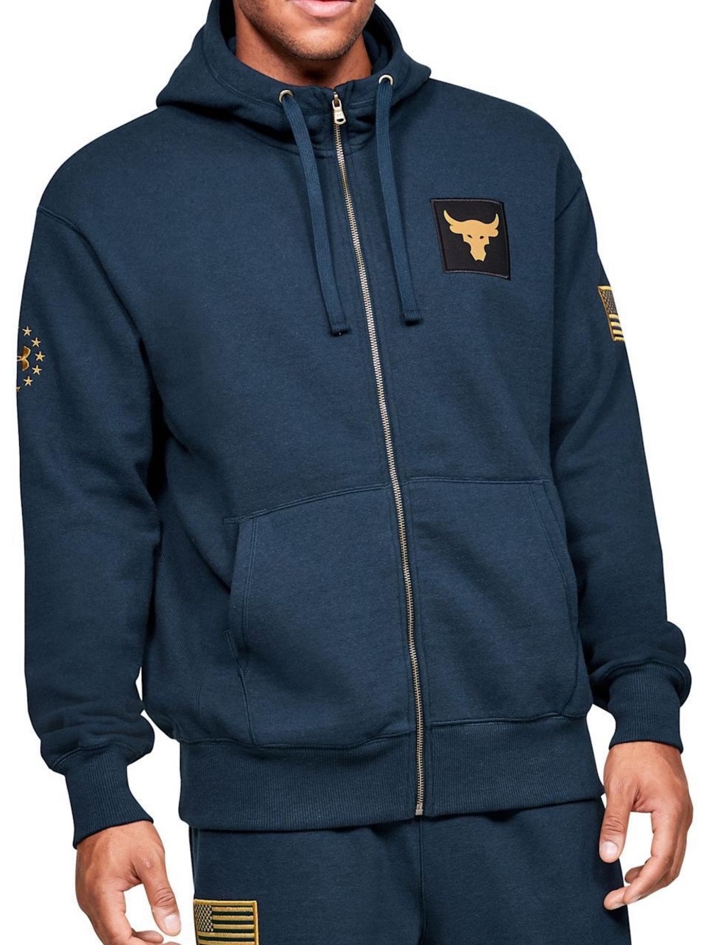 Under Armour x Project Rock Veteran’s Day Full Zip Hoodie Heavy Blue USA Size M